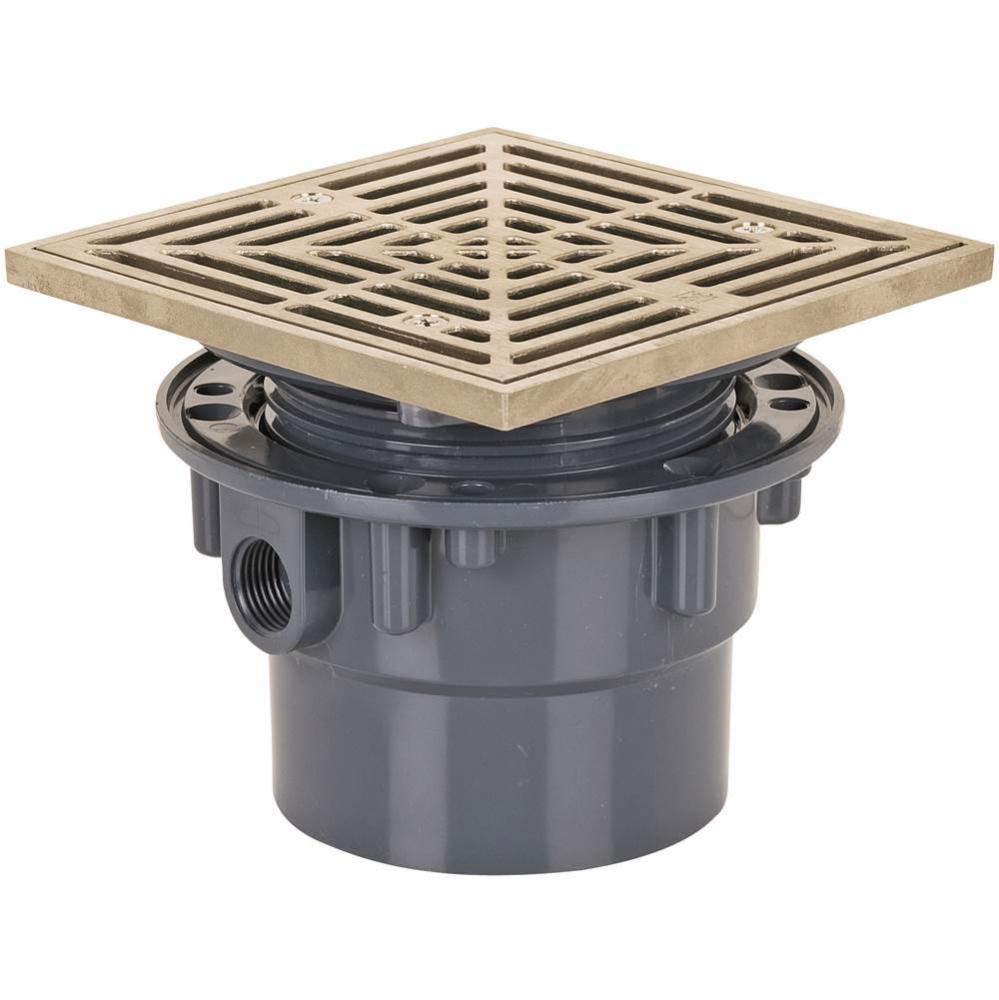 Adj Floor Drain 3 Pvc 5Nb RAndS Sq