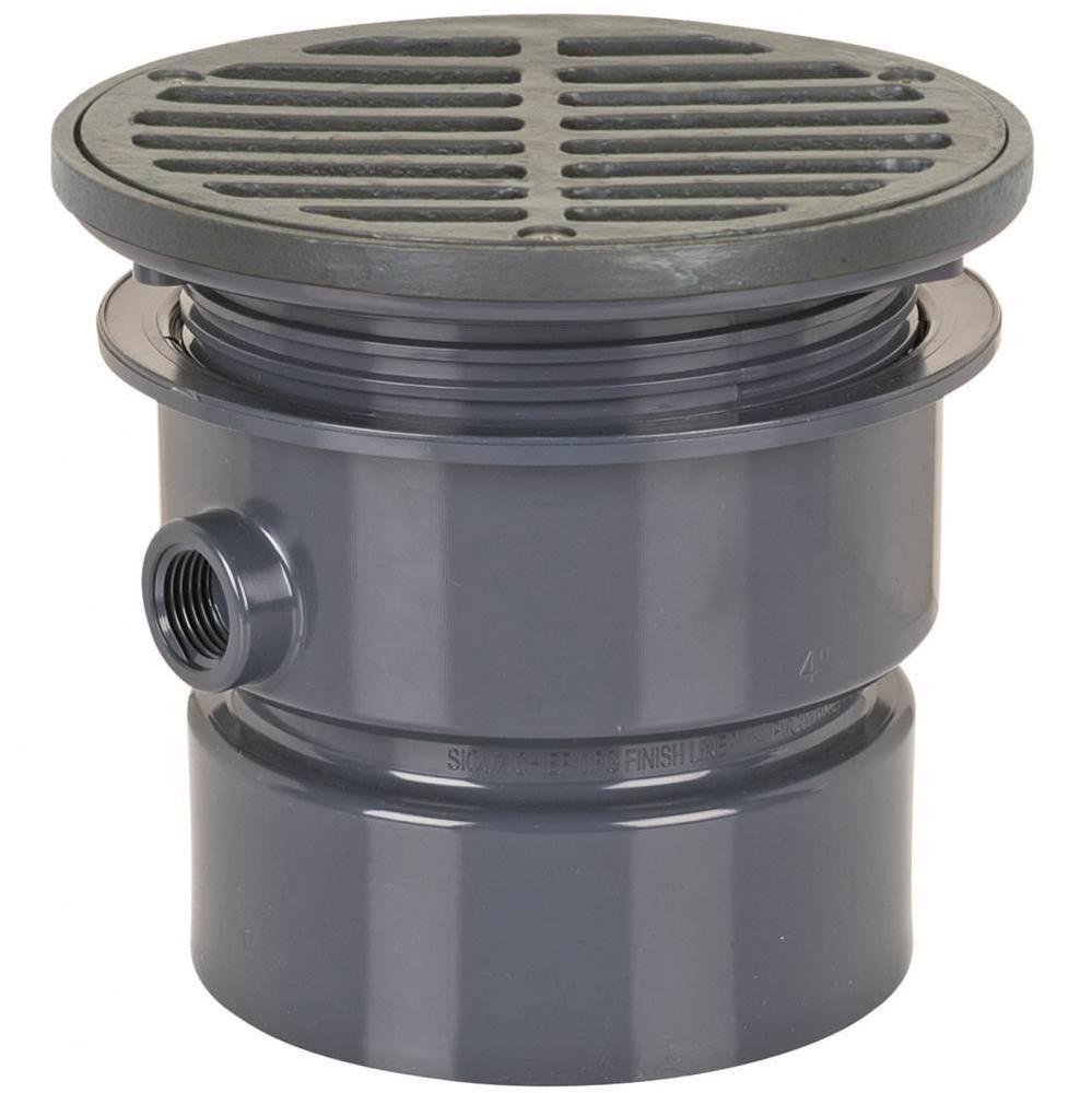 Adj Floor Drain 4 Pvc 6ci R&s