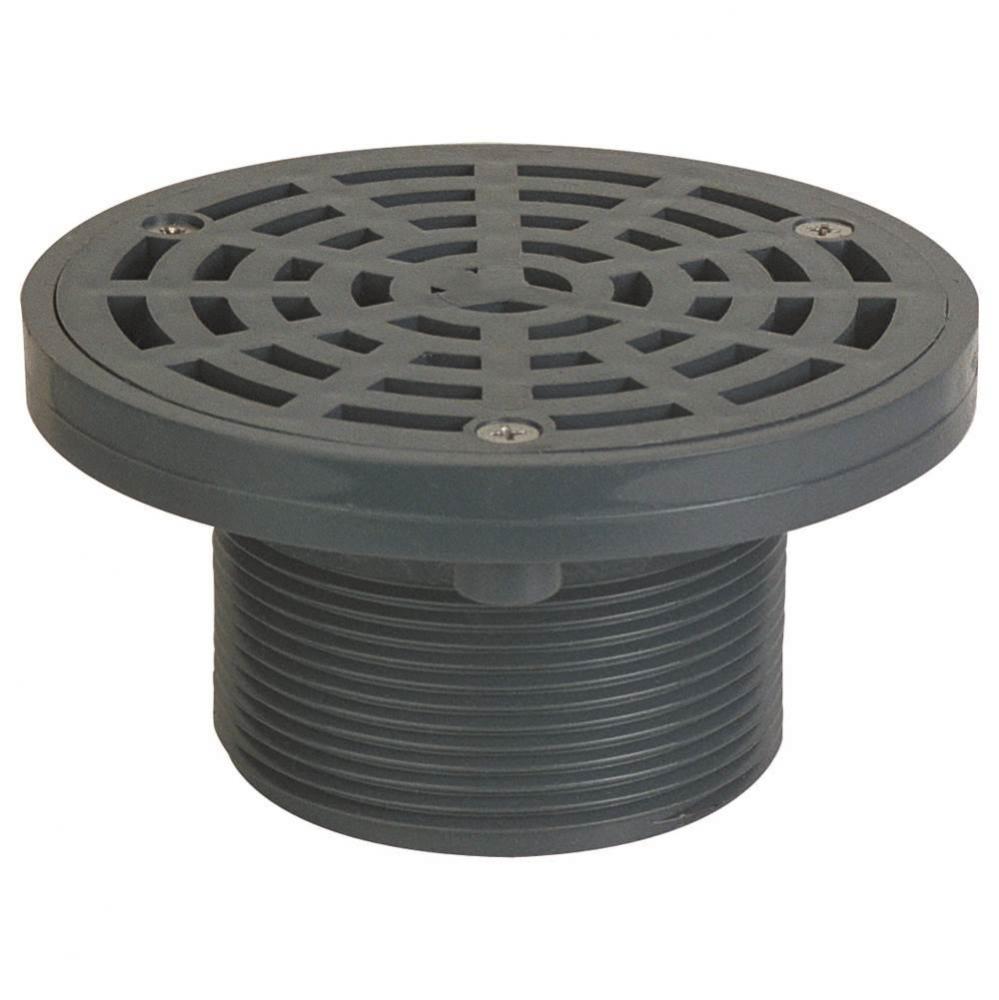 Adj Floor Drain 4 Abs Mip W/6Abs Str Rnd L/A