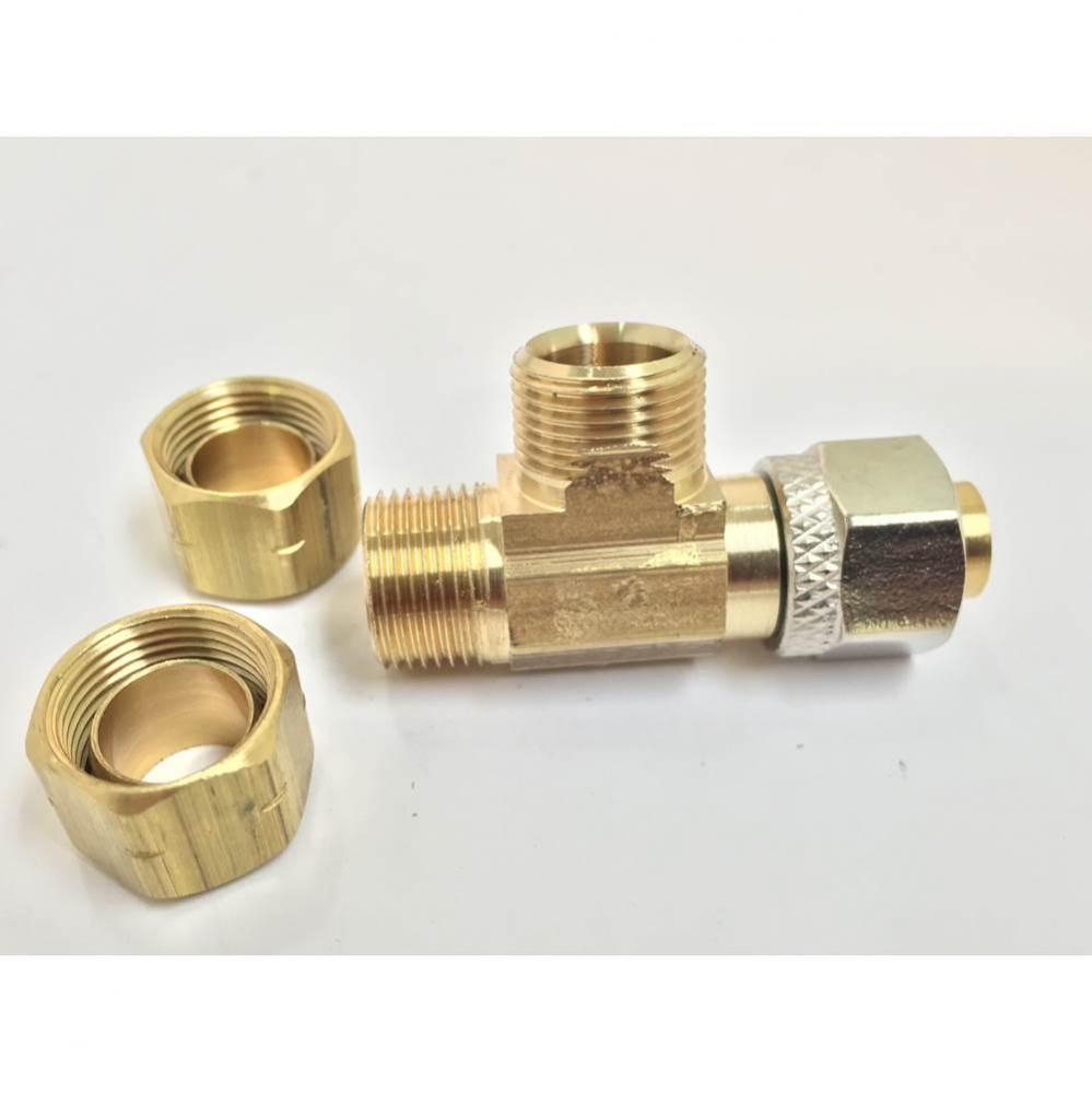 C17700445, 3/8 x 3/8 Comp x 3/8 Female Comp Adapt-a-vlv 1/bg