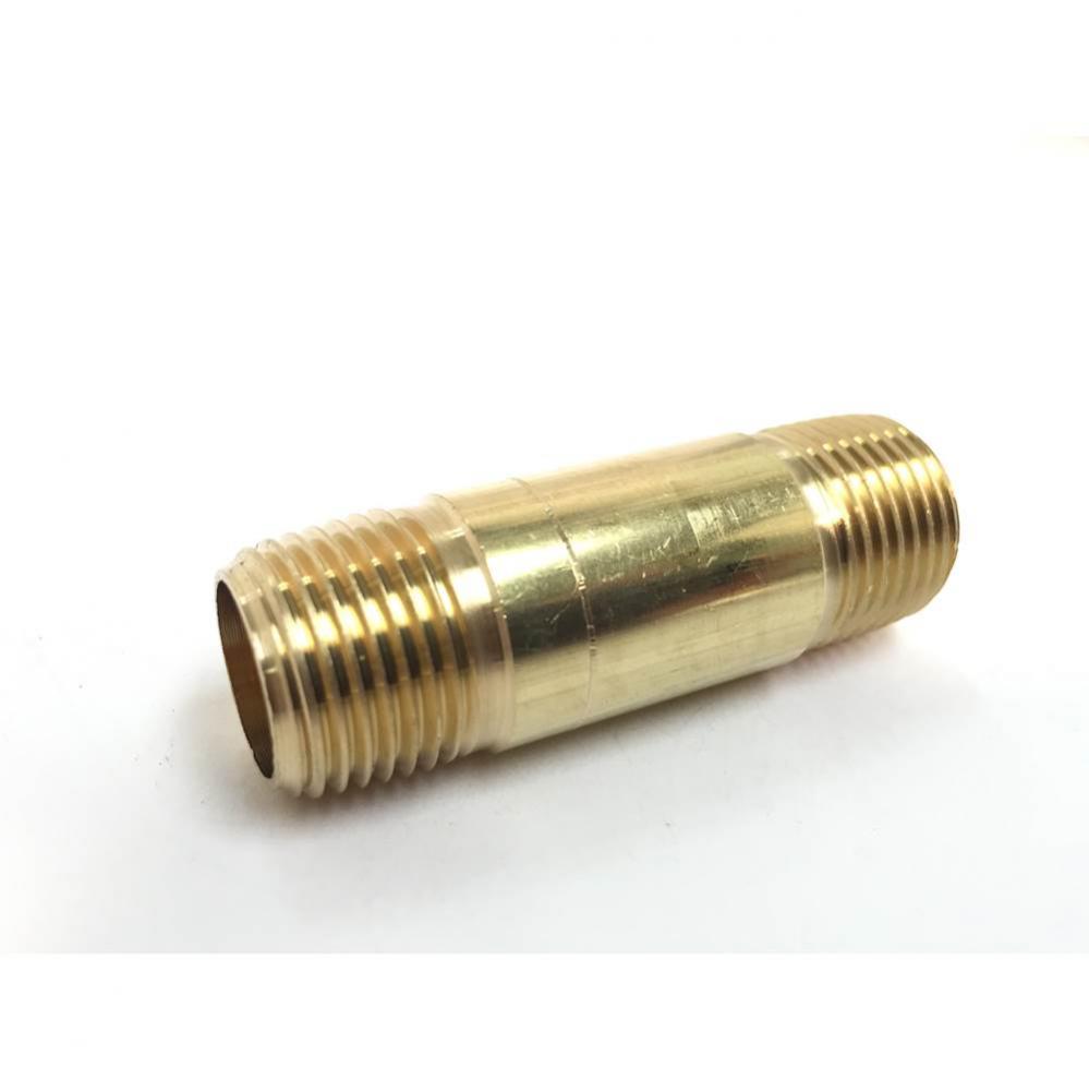 C17700301 - Pipe Nipple Yellow Brass 1/2 Mip X 2 Nl 1/Bg