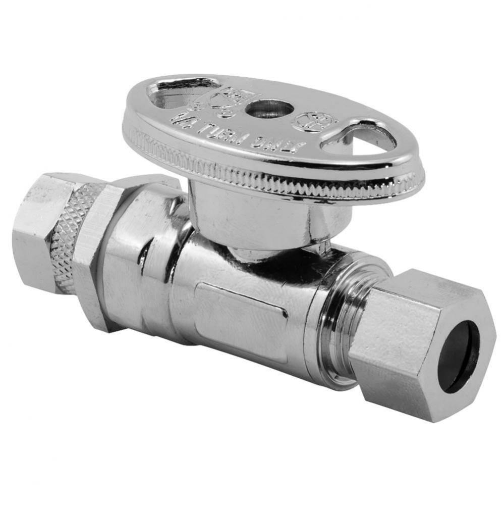 0147169 - Str Stop 3/8 Fe Comp x 3/8od Comp 1/4-turn Chrm 1/bg