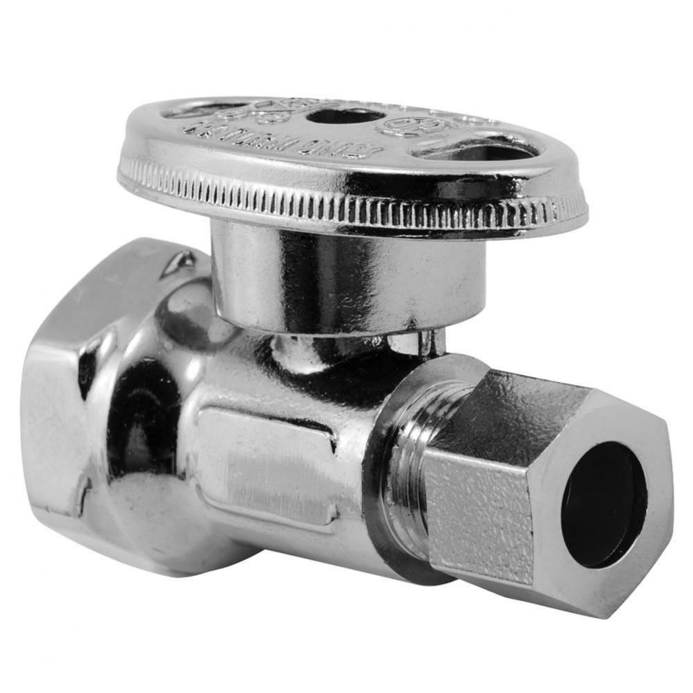 0147105 - Str Stop 1/2 Fip x 3/8od Comp 1/4-turn Chrome 1/bx