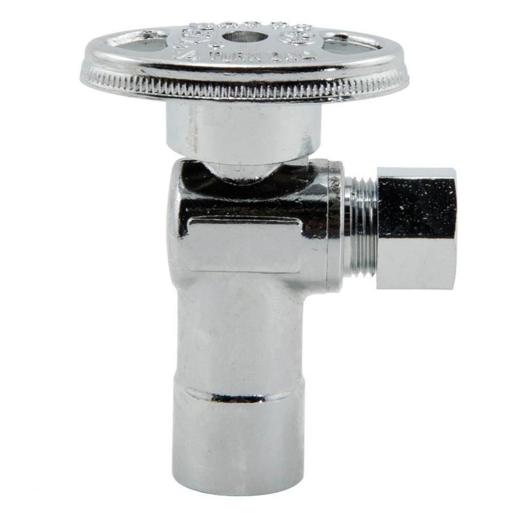 0121029 - Ang Stop 1/2 Swt x 3/8od Comp 1/4-turn Chrome 1/bx