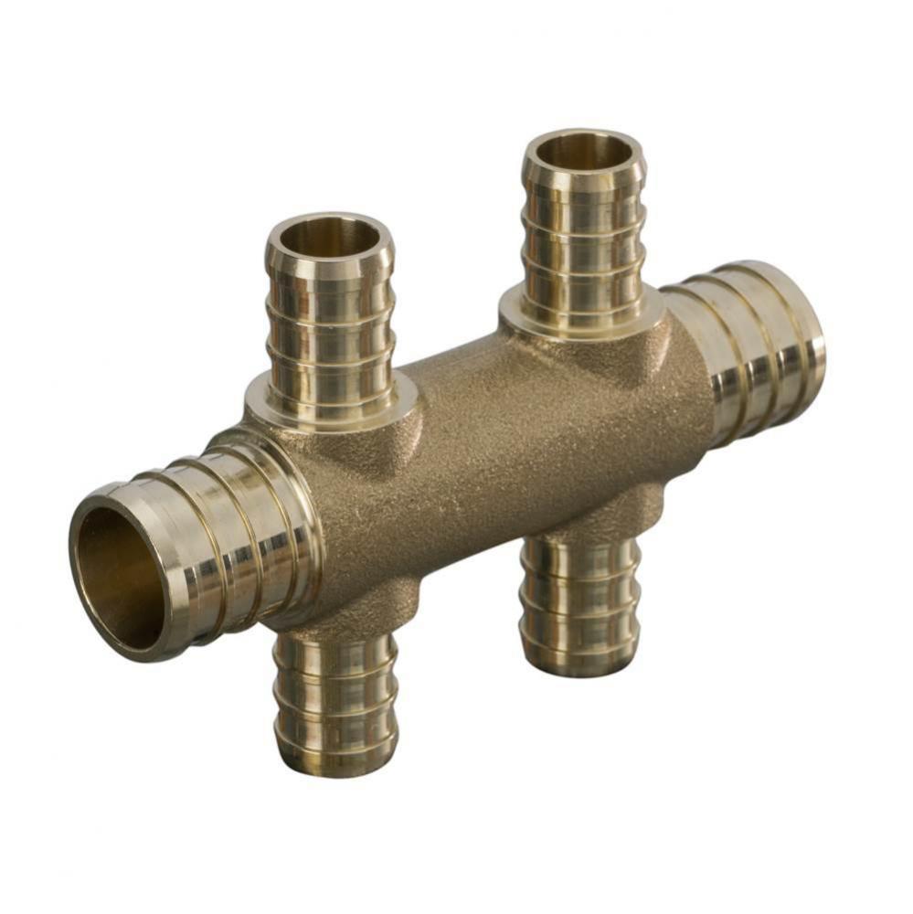Multiport Tee 1/2 Pex 4 Port 3/4 Pex x 3/4 Pex H Pattern 1/bg