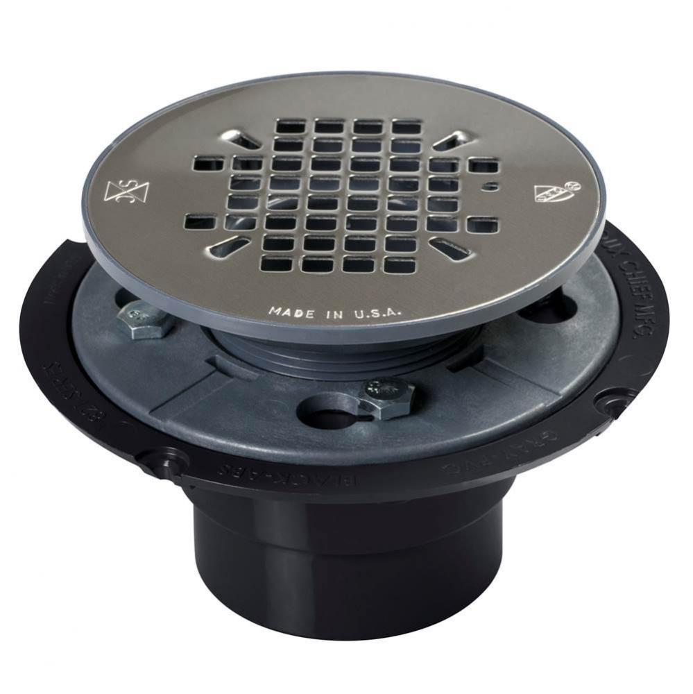 Drain Shwr Pan Abs Ss Strn Snap Pr