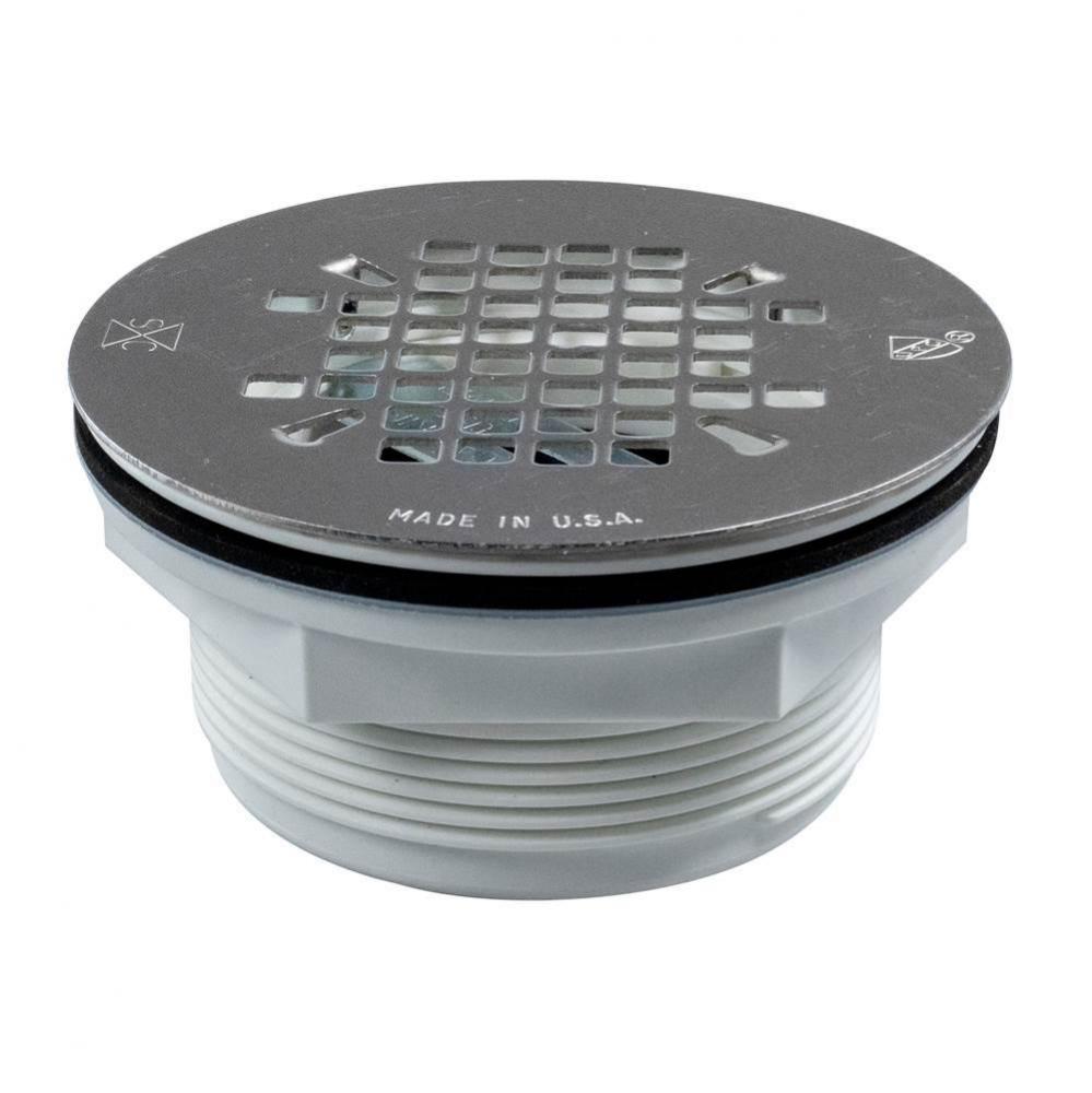 Drain Shwr Wht Nocaulk Ss Strn Snap