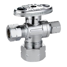 Sioux Chief 132-G2C1C0C01 - Dual Ang Stop 5/8od X 3/8od X 1/4od Comp 1/4-turn Chrm 1/bx