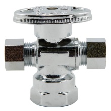 Sioux Chief 132-G2F1C1C04 - 0147123 -dual Ang Stop 1/2fip X 3/8od X 3/8od Comp 1/4-turn Chrm1/bx