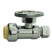 Sioux Chief 131-G2Q1C04 - Str Stop 1/2 Pdq x 3/8od Comp 1/4-turn Chrome 1/bx