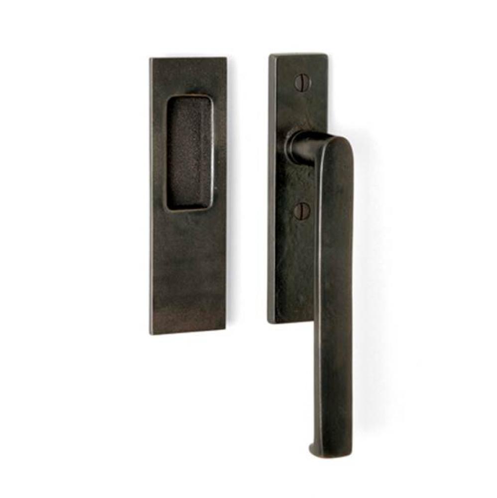 Lever x flush pull lift & slide retrofit keyed entry set. (Not shown)