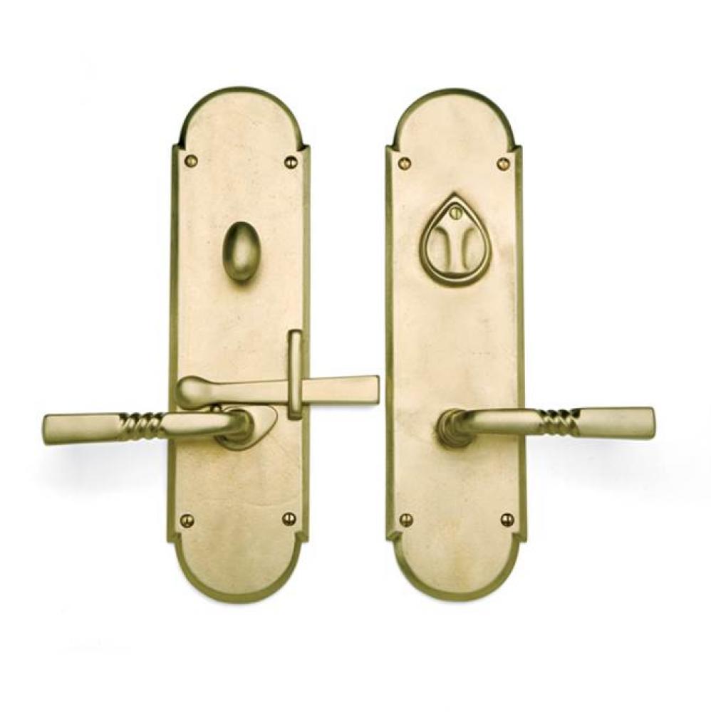 Double cylinder deadbolt gate latch entry set. 3 1/2'' x 13''