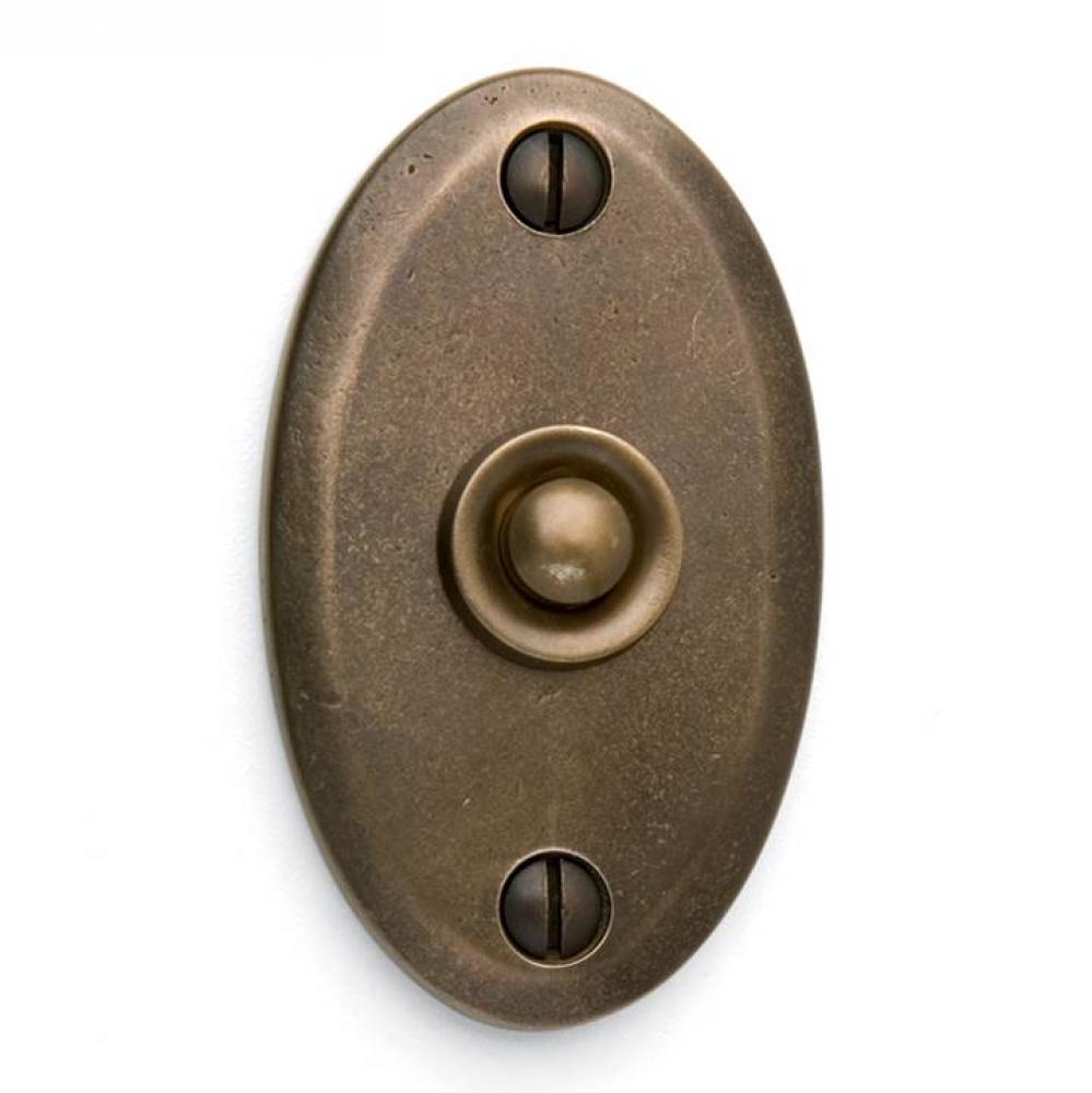 1 3/4'' x 2 7/8'' Oval door bell plate w/matching button.