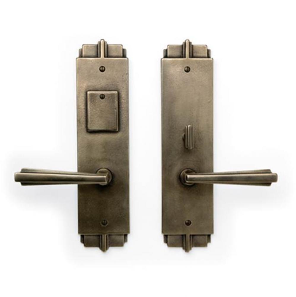 3'' x 12'' Deco mortise lock entry plate w/key cover.