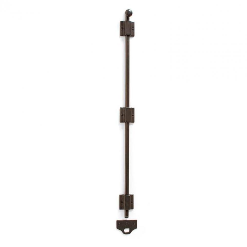 30'' Extended square surface bolt set w/universal strike. Includes 2 guides.