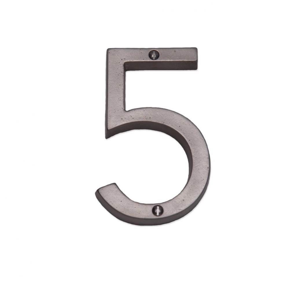 4 1/2'' Contemporary surface mount house number 5.