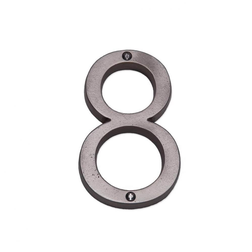 4 1/2'' Contemporary surface mount house number 8.
