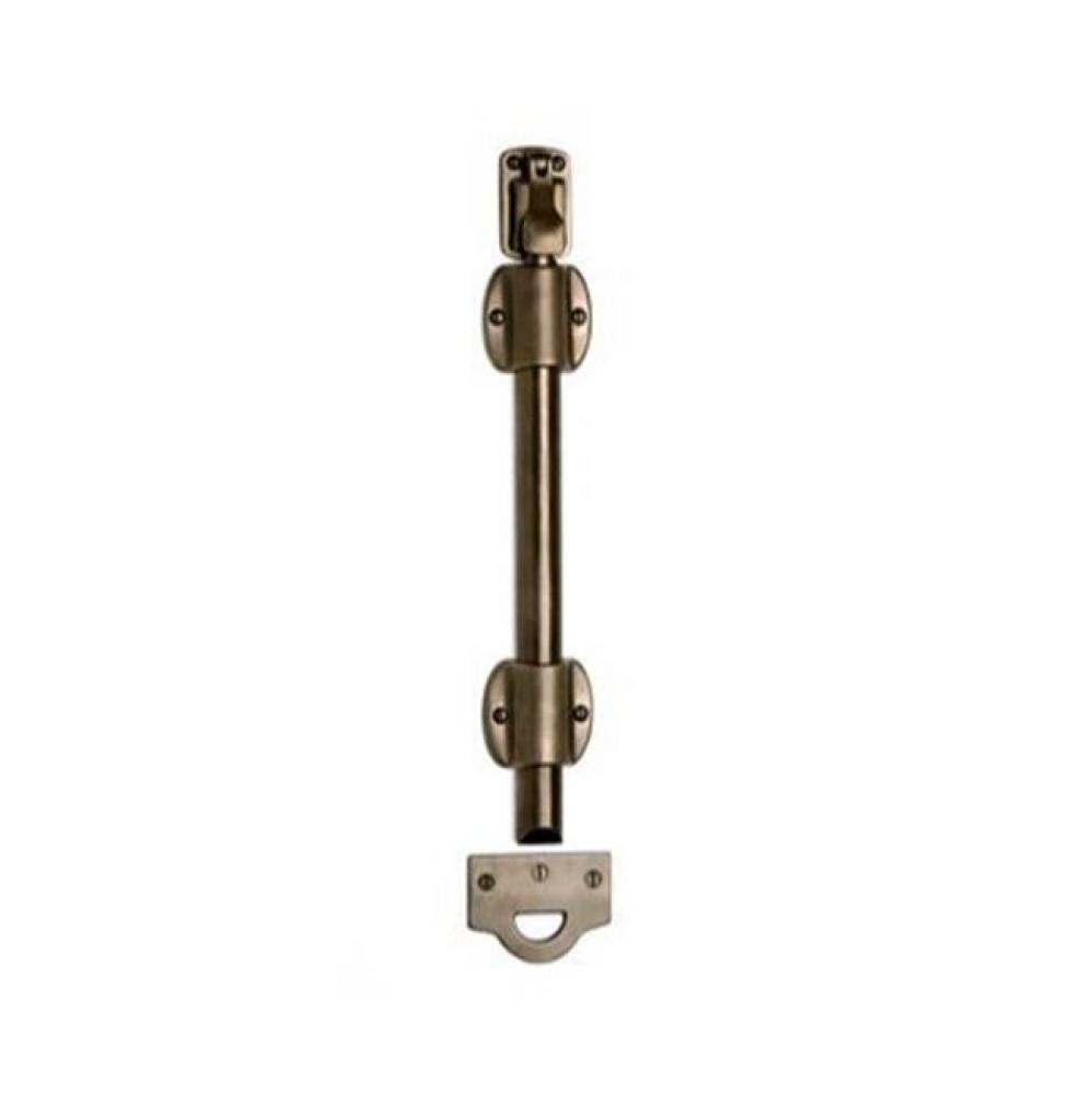 12'' Lever operated oval surface bolt set w/universal strike. Includes 2 guides. (Shown)