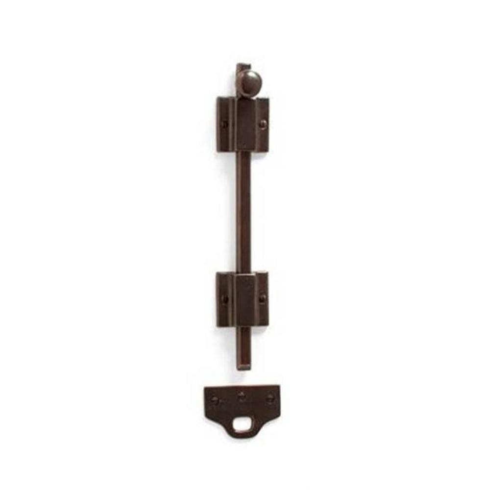 12'' Lever operated square surface bolt set w/universal strike. Includes 2 guides. (Show