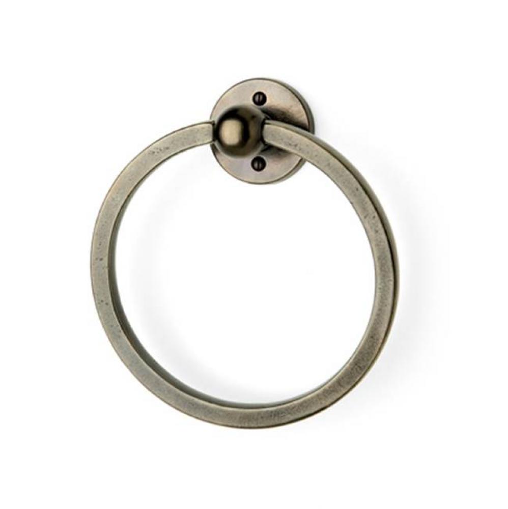 7'' Contemporary round hand towel ring. Specify escutcheon.