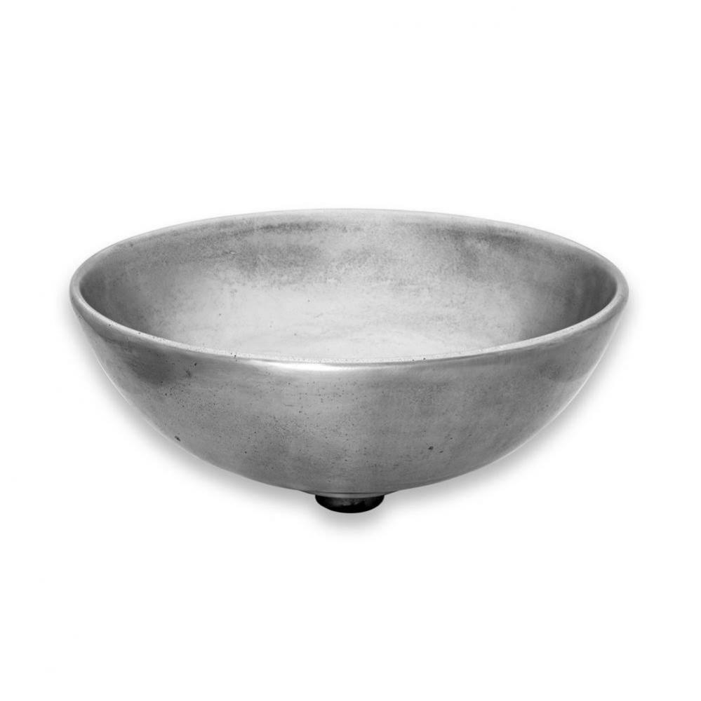 Round vessel sink. Drain included. 16'' outside.