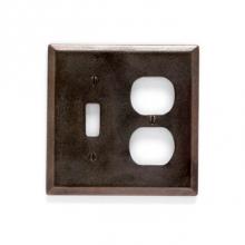 Sun Valley Bronze EC-600 - 4 3/4'' x 4 1/2'' Bevel Edge switchplate/outlet combination cover.