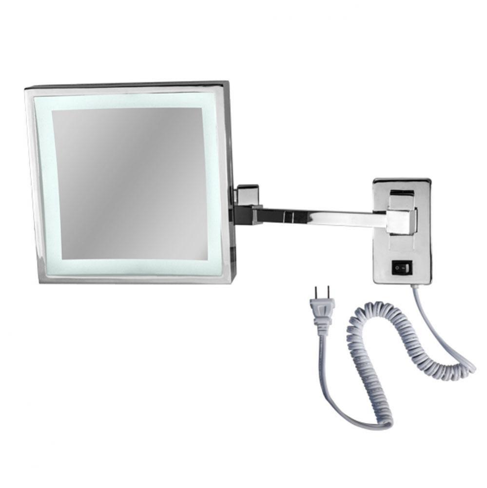 Magnification Mirror 3x LED 6000K Lit Plugin - Chrome
