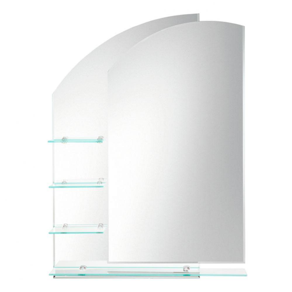 Heather Double Layer Mirror, 4 Shelves Left Hand Orientation