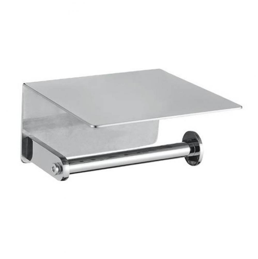 Paper Holder with Shelf - Polished Stainless