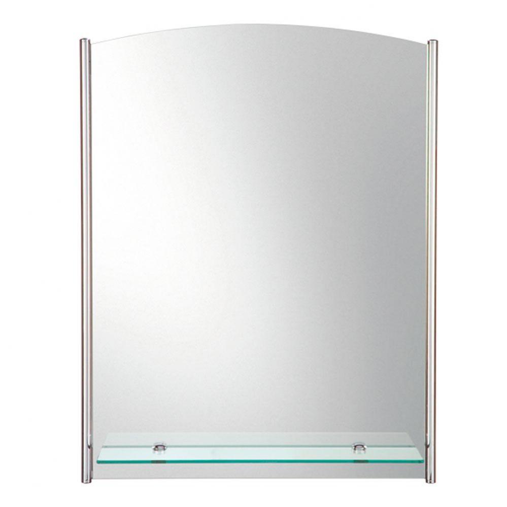 Melanie Rectangle Mirror with Side Tubular Chrome Accents