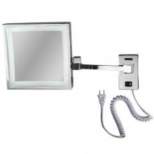 LaLoo Canada 2020 C - Square Magnification Mirror - Plug In LED - 5X Mag, 6000K - Chrome