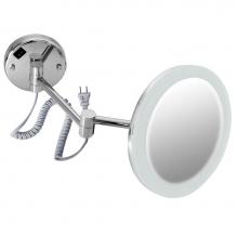 LaLoo Canada 2035 C - Acrylic Face Lit Magnification Mirror - 8'' Plug-In 5x Magnification - Chrome