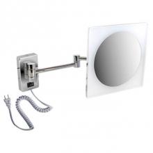 LaLoo Canada 2045 C - 8.5'' x 8.5'' Acrylic Trim Mirror - Plug-in LED - 5X Mag 6000K