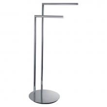 LaLoo Canada 9003 C - Double Bar Floor Towel Stand Round - Chrome