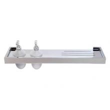 LaLoo Canada S1087D C - Stainless Shelf with drainage & 2 dispensers - Chrome