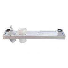 LaLoo Canada S1087DT C - Stainless Shelf with drainage with tumbler & dispenser - Chrome