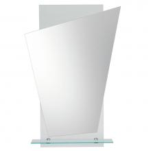 LaLoo Canada M00198 - Melanie Angled Mirror on Square Glass with Bottom Shelf