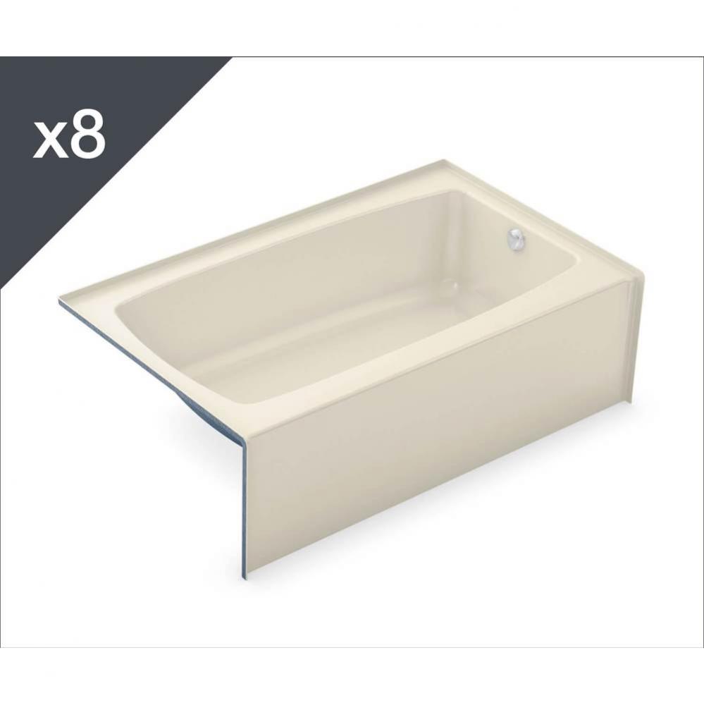 TO-3660 AFR AcrylX Alcove Right-Hand Drain Bath in Bone