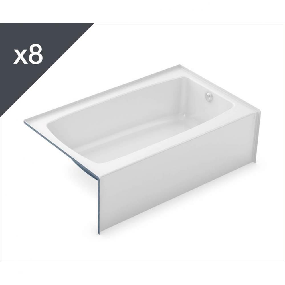 TO-3660 AcrylX Alcove Left-Hand Drain Bath in White