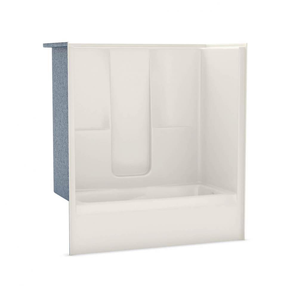 SBW-3672 AcrylX Alcove Left-Hand Drain One-Piece Bodywrap Tub Shower in Biscuit