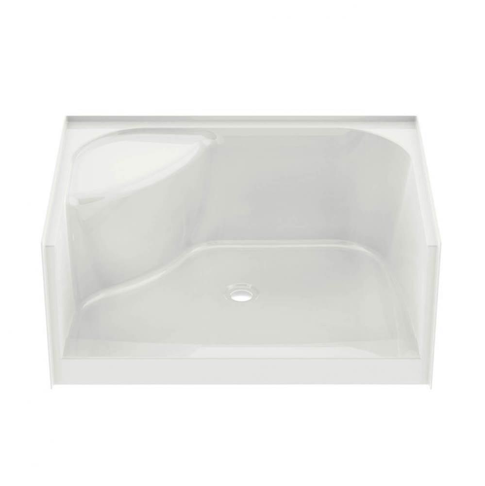 SPS 3448 47.875 in. x 33.625 in. x 20.125 in. Shower Base with Left Seat, Center Drain in White