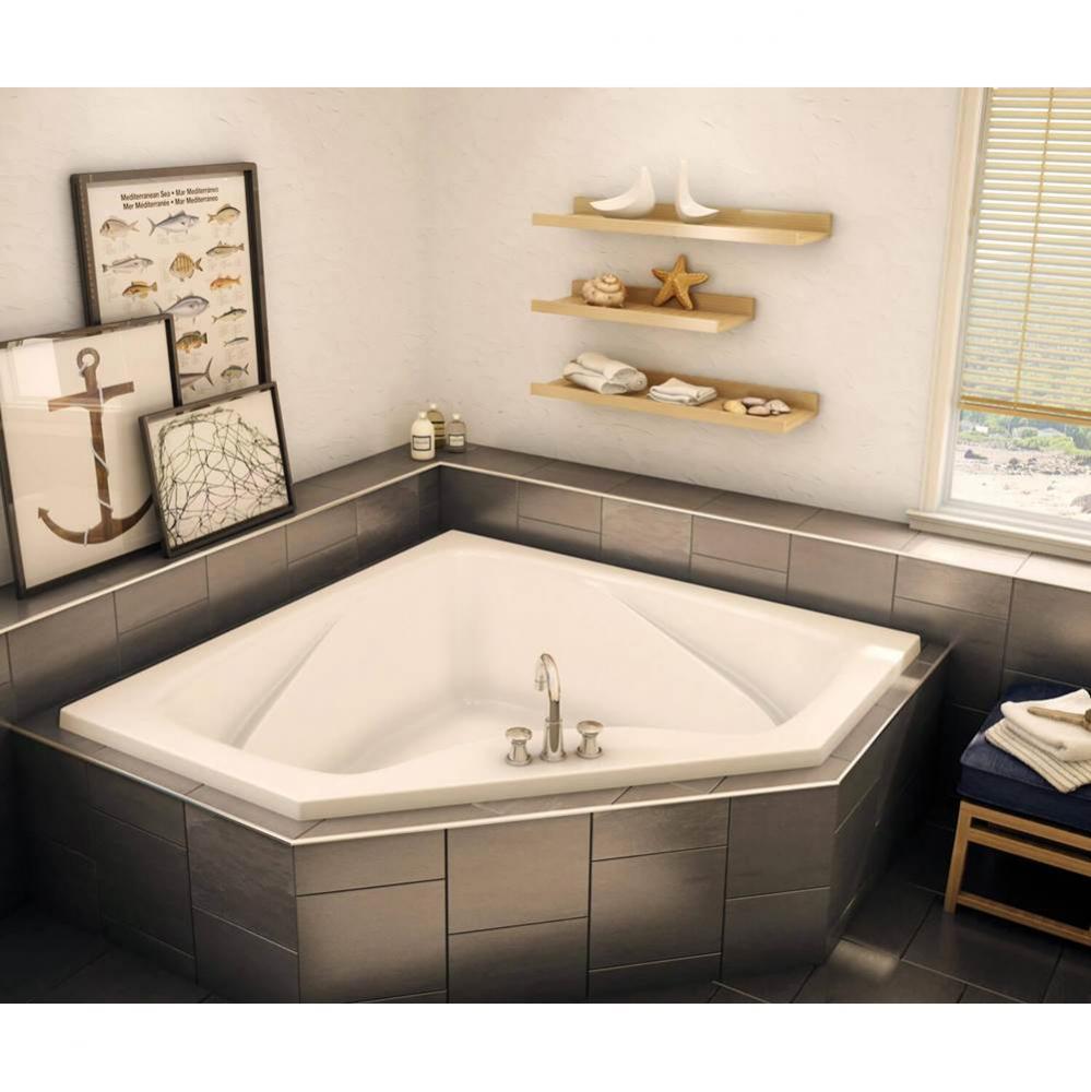 CT2-6060 AcrylX Corner Center Drain Homestead Bath in White