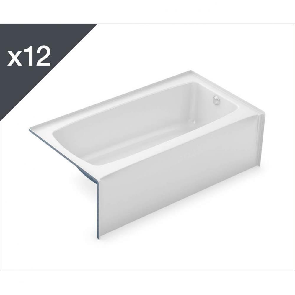 TO-3260 AcrylX Alcove Right-Hand Drain Bath in White