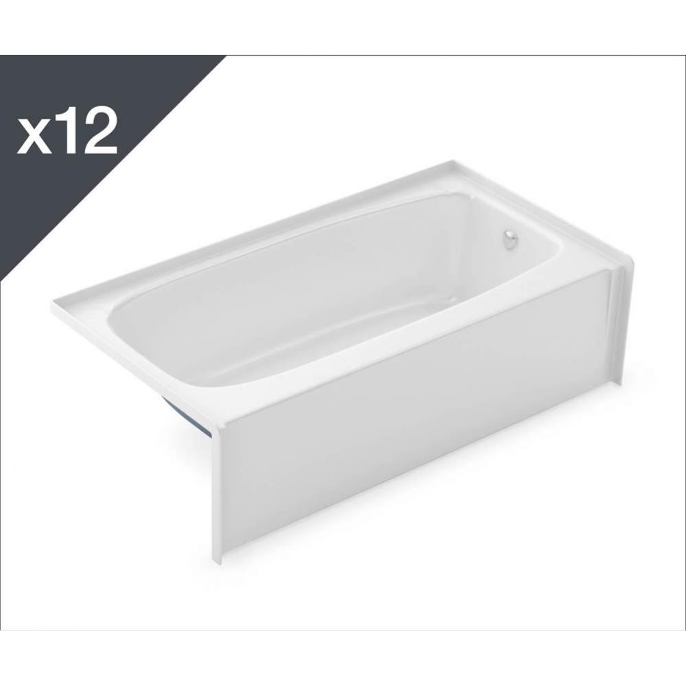 TO-3060 AFR AcrylX Alcove Left-Hand Drain Bath in White