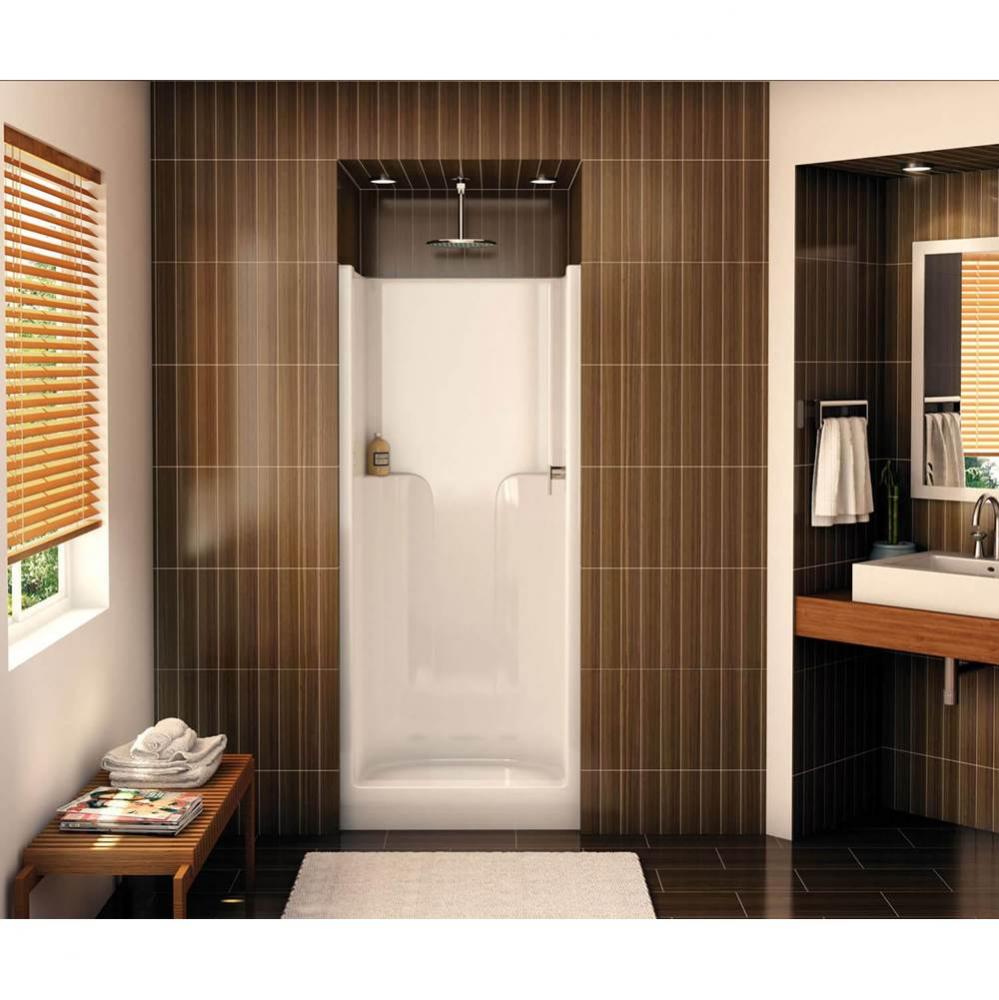 S-32 AcrylX Alcove Center Drain One-Piece Shower in White