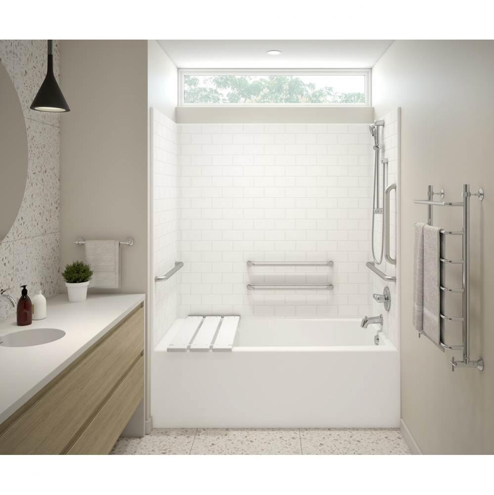 F6030STT - ANSI Compliant AcrylX Alcove Left-Hand Drain One-Piece Tub Shower in Biscuit