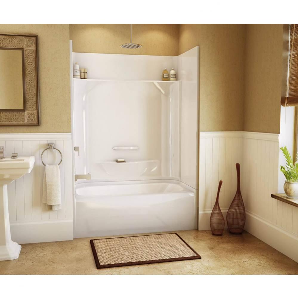 KDTS 2954 AcrylX Alcove Left-Hand Drain Four-Piece Tub Shower in White