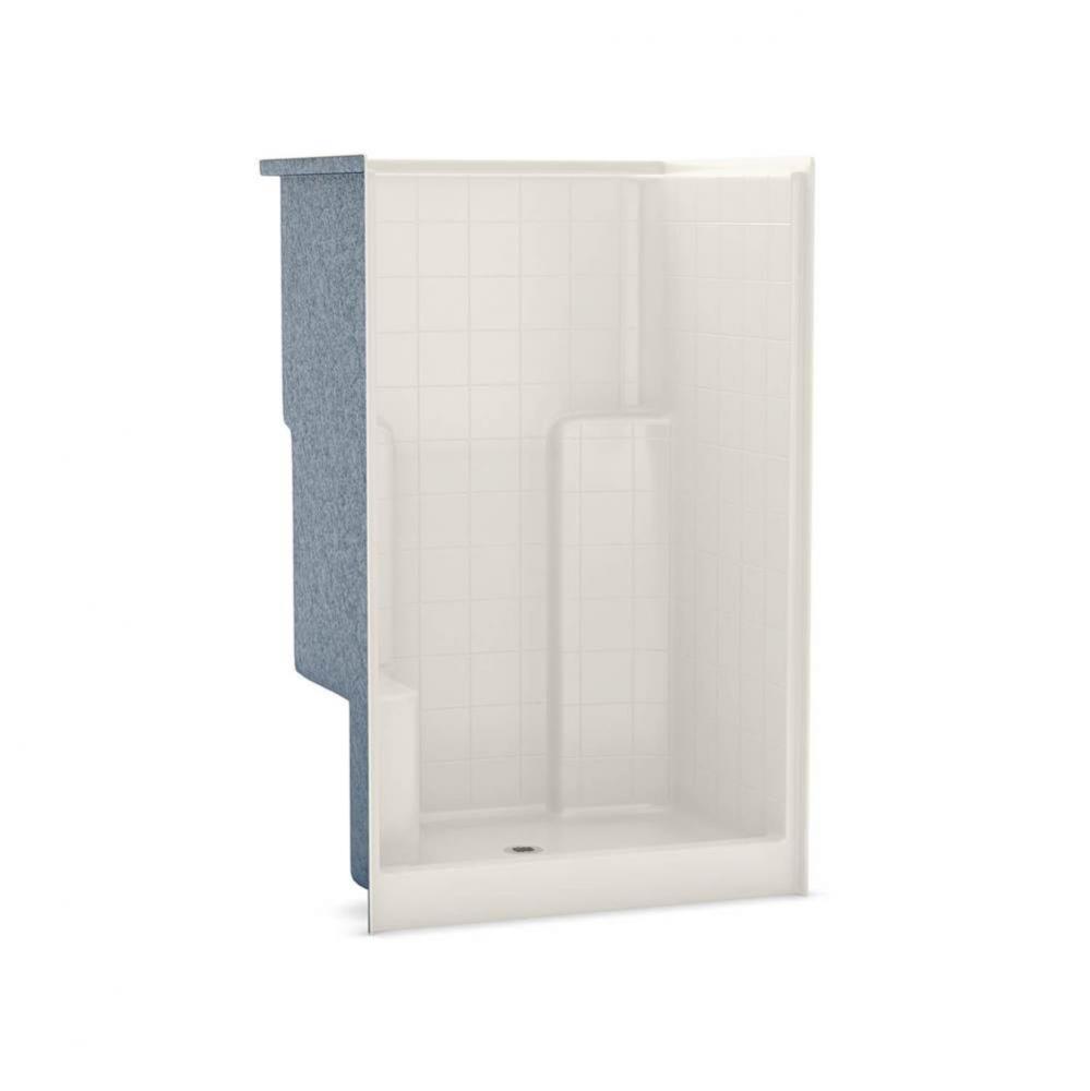 SHRST/LST-48 AcrylX Alcove Center Drain One-Piece Shower in Biscuit