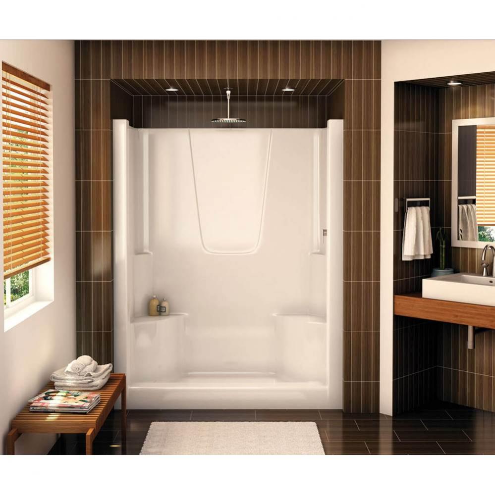 S-48 AcrylX Alcove Center Drain One-Piece Shower in White