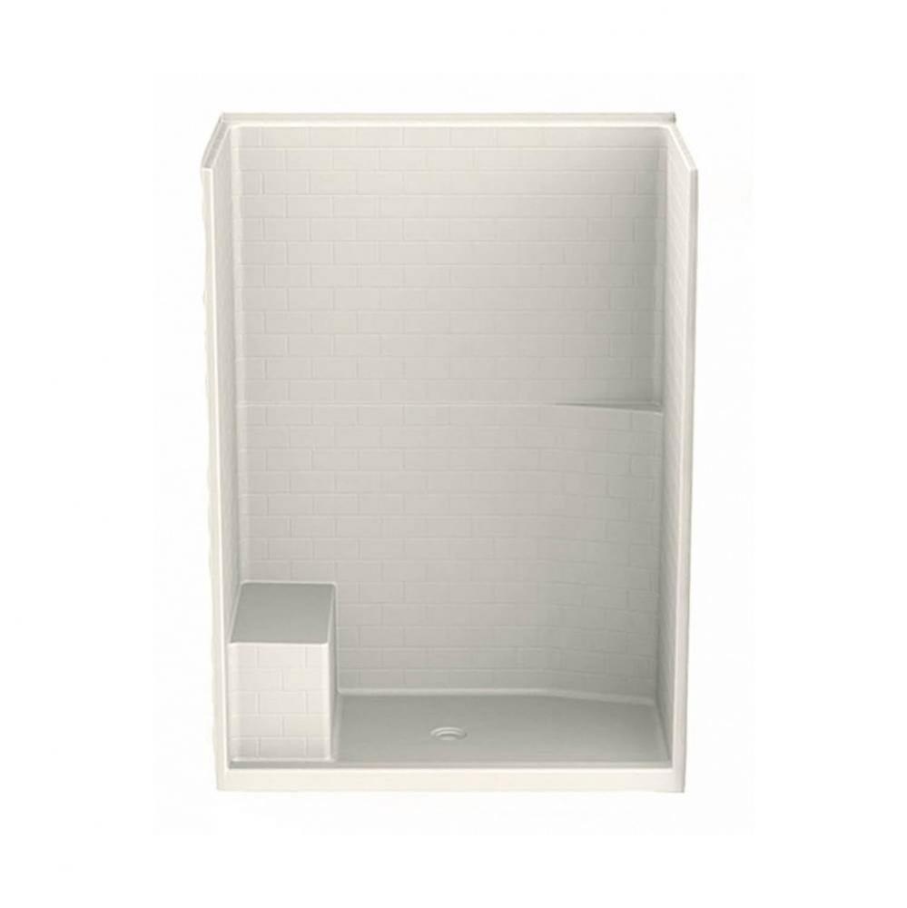 16034STTS AcrylX Alcove Center Drain One-Piece Shower in Biscuit